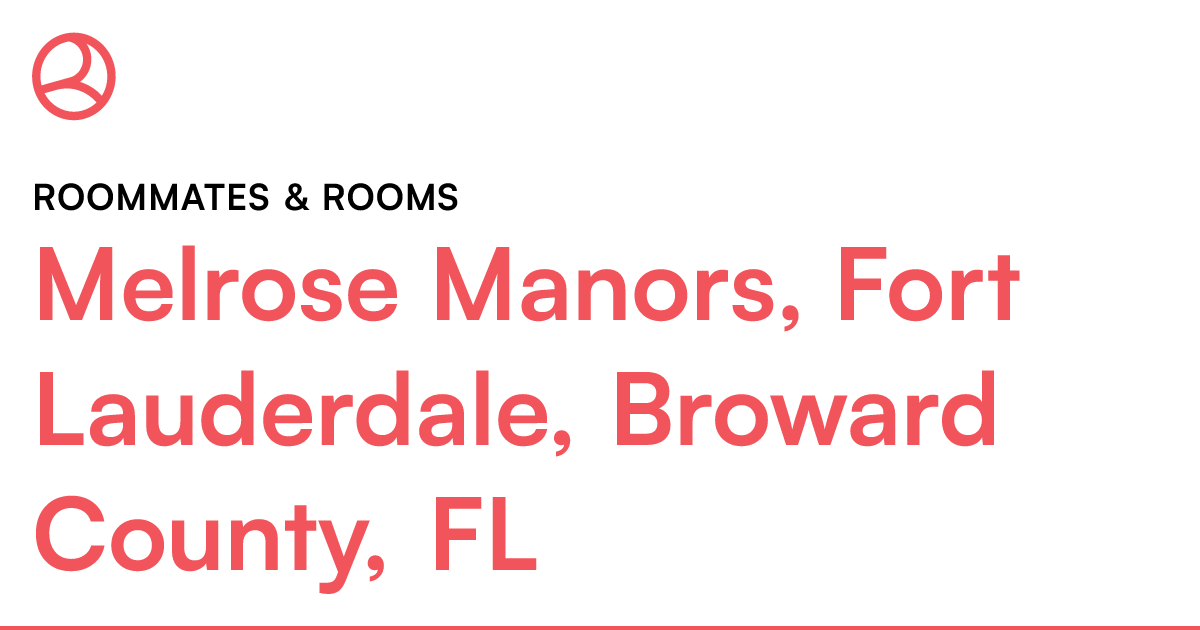 Melrose Manors, Fort Lauderdale, Broward County, FL R...