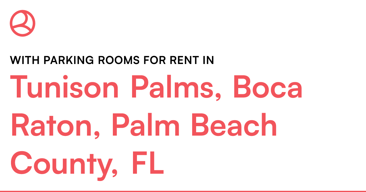 Tunison Palms, Boca Raton, Palm Beach County, FL With...